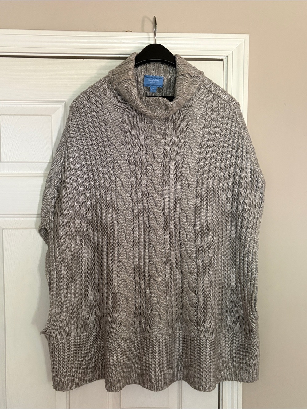 Simply Vera Vera Wang Women's Cable Knit Turtleneck Sweater - Light Gray